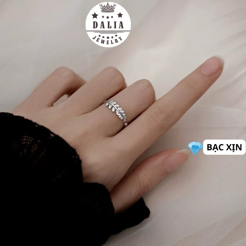 Nhẫn bạc nữ 925 bạc thật dạng hở hình lá mã N06 DaLiA Jewelry nhẫn bạc chuẩn bạc chỉnh size theo ý