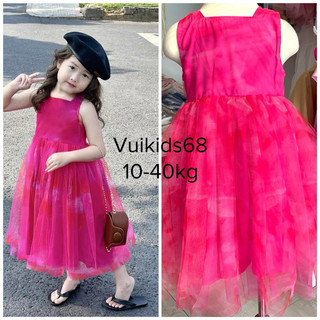 (Ảnh thật) Trang phục Tết, Múa,Lễ hội,Tiệc cho bé. Đầm công chúa tơ siêu sang màu Magenta xinh xuất sắc size 10-40kg
