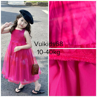 (Ảnh thật) Trang phục Tết, Múa,Lễ hội,Tiệc cho bé. Đầm công chúa tơ siêu sang màu Magenta xinh xuất sắc size 10-40kg