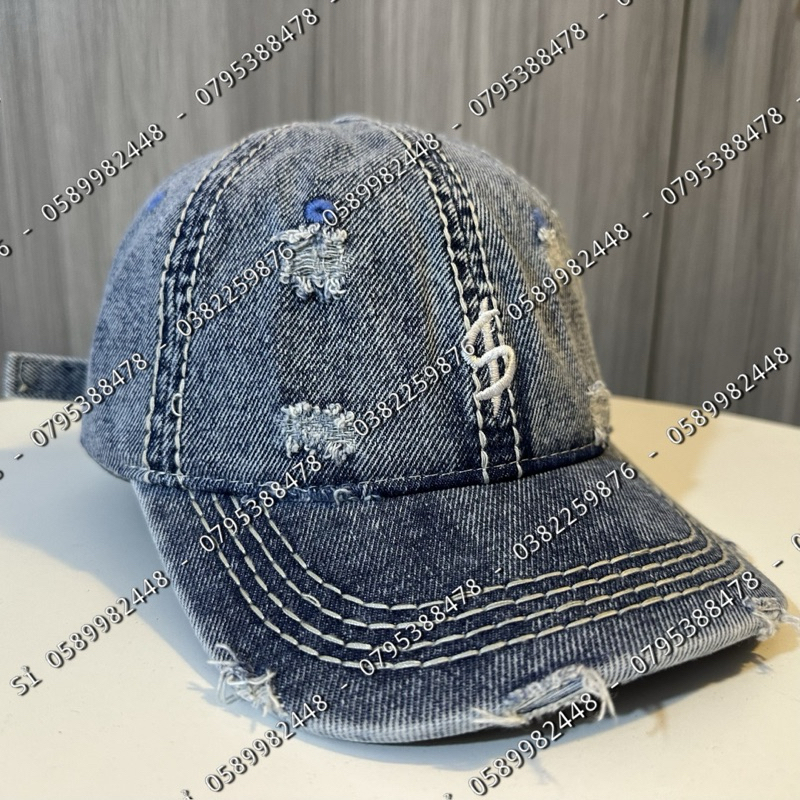 Mũ Lưỡi Trai Denim S phối rách cực bụi nam nữ Thời Trang Hàn Quốc Đơn ...