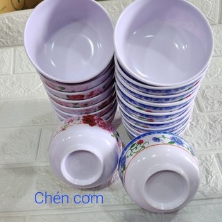 Set 10 Chén Ăn Cơm Meka, Bát Cơm Phíp Hoa Tiết Hoa Đẹp Mắt