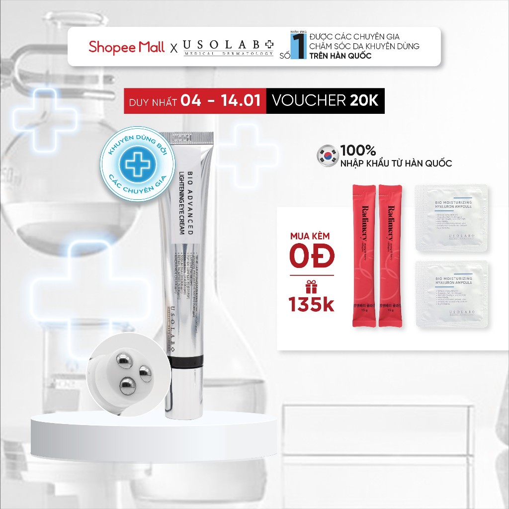 Kem mắt bio advanced lightening eye cream USOLAB Giúp cải thiện nếp
