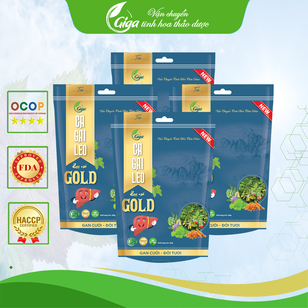Trà túi lọc Cà Gai Leo Rau Má Gold GiGa - giúp thanh nhiệt, tăng cường chức năng gan, hạ men gan (250g/túi)