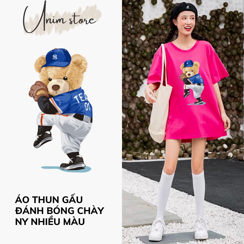 [VẢI 250 GSM] Áo Thun Gấu NY UNIM Vải Cotton Cao Cấp Co Giãn 2 Chiều Nhiều Màu Unim Store - AP188