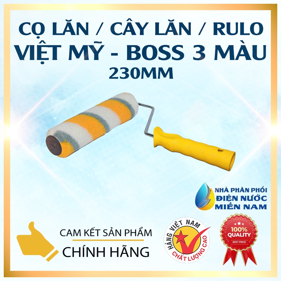 Cọ Lăn, Cây Lăn, Rulo Sơn Boss 3 Màu 230mm Thương Hiệu Việt Mỹ Chất ...