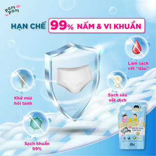Nước Giặt Xả Pom Pom Active [600MLx8] Siêu Tiết Kiệm Cho Cả Gia Đình Sạch Mới Thơm Mềm Vải Hương Nắng Mai AT6