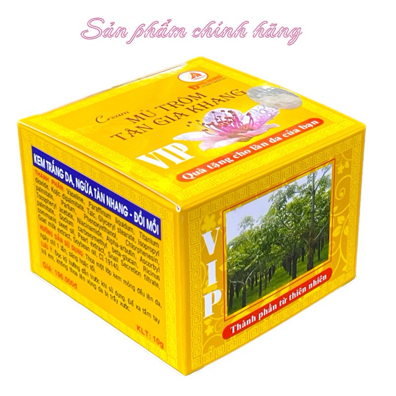 MỦ TRÔM TÂN GIA KHANG - Kem Trắng da, ngừa tàn nhang, đồi mồi 10gram