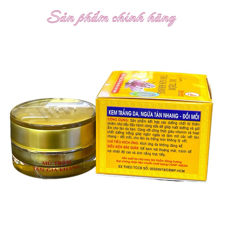 MỦ TRÔM TÂN GIA KHANG - Kem Trắng da, ngừa tàn nhang, đồi mồi 10gram