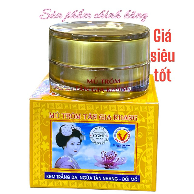 MỦ TRÔM TÂN GIA KHANG - Kem Trắng da, ngừa tàn nhang, đồi mồi 10gram