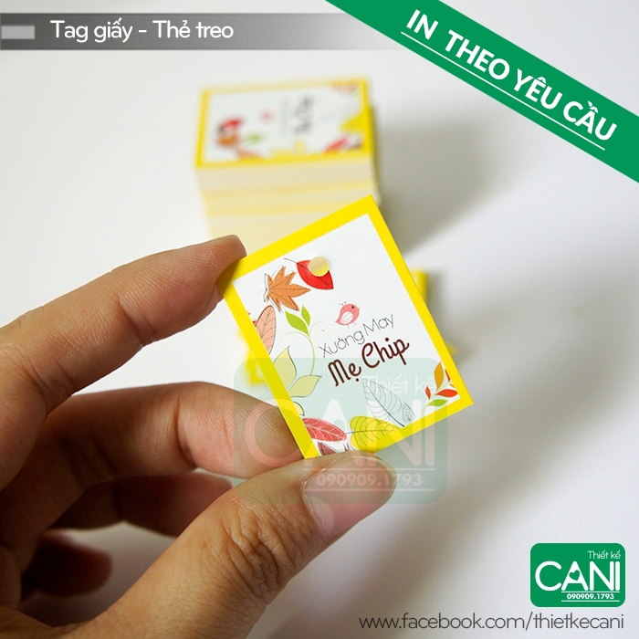 2.000c In theo yêu cầu Tag giấy 2.5 x 4.5cm hoặc 3 x 5cm - Tem quần áo Thẻ treo Mác phụ kiện Nhãn giấy CANI