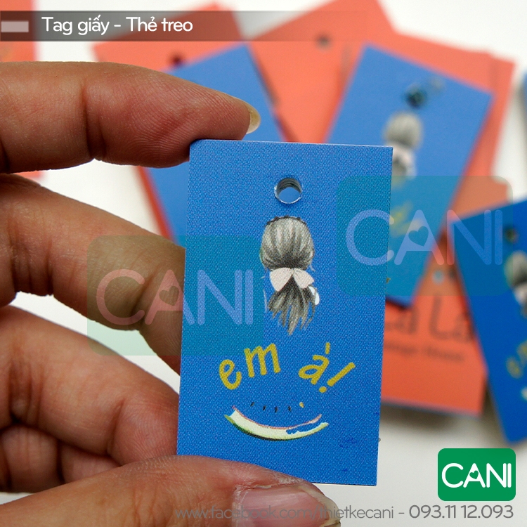 2.000c In theo yêu cầu Tag giấy 2.5 x 4.5cm hoặc 3 x 5cm - Tem quần áo Thẻ treo Mác phụ kiện Nhãn giấy CANI