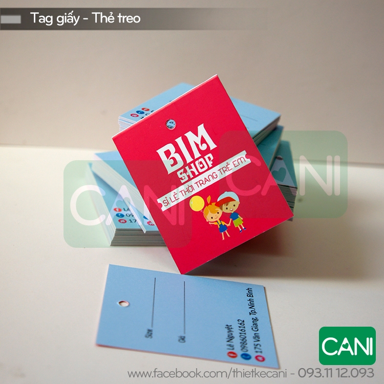 2.000c In theo yêu cầu Tag giấy 2.5 x 4.5cm hoặc 3 x 5cm - Tem quần áo Thẻ treo Mác phụ kiện Nhãn giấy CANI