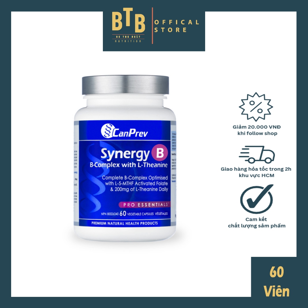 Viên Uống Phức Hợp Vitamin B SYNERGY B B-complex With L-Theanine 60 ...