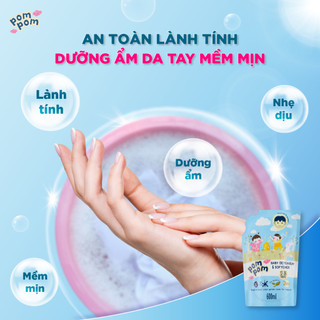 Nước Giặt Xả Pom Pom Active [600MLx8] Siêu Tiết Kiệm Cho Cả Gia Đình Sạch Mới Thơm Mềm Vải Hương Nắng Mai AT6