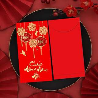 [Combo 30] phong bao lì xì nhung đỏ mừng tết, lì xì xuân, lì xì lộc, lì xì khai xuân, phong bao lì xì khai trương