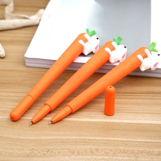 Combo 2 bút bi gel thỏ ôm cà rốt, bút gel nét nhỏ 0.5mm, bút gel cute học sinh