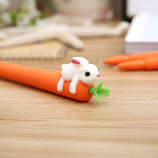 Combo 2 bút bi gel thỏ ôm cà rốt, bút gel nét nhỏ 0.5mm, bút gel cute học sinh