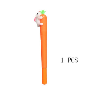 Combo 2 bút bi gel thỏ ôm cà rốt, bút gel nét nhỏ 0.5mm, bút gel cute học sinh