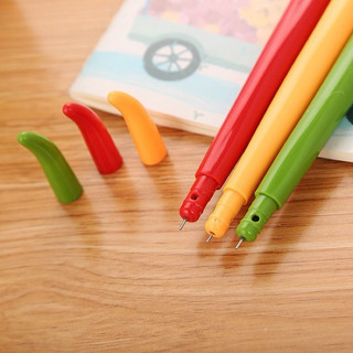 Combo 2 bút gel quả ớt, bút nước quả ớt nhiều màu, bút gel cute hình trái ớt nét 0.38mm, bút gel cute