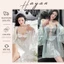 HT446 Set váy ngủ và áo choàng sexy phối ren tay loe gợi cảm, đồ ngủ lụa quyến rũ HT446 (133a+236)