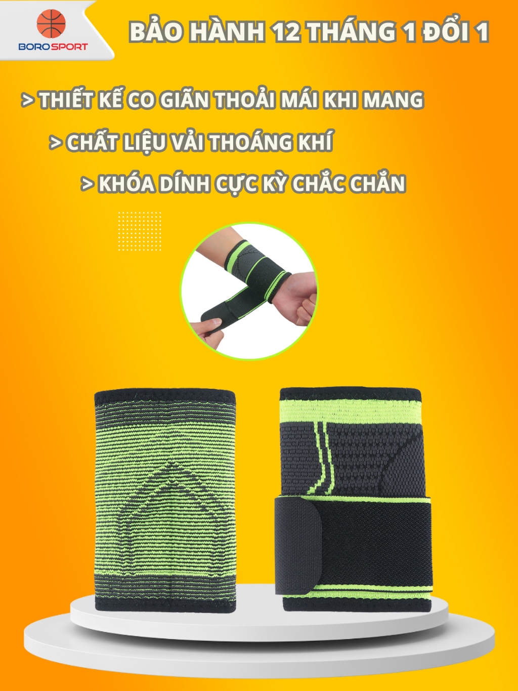 Ảnh Băng Quấn Bảo Vệ Cổ Tay Chính Hãng Băng Cổ Tay Thể Thao Vải Co Giãn Thoải Mái Thoáng Khí Cleacco BQBVCT MVP Sport 1