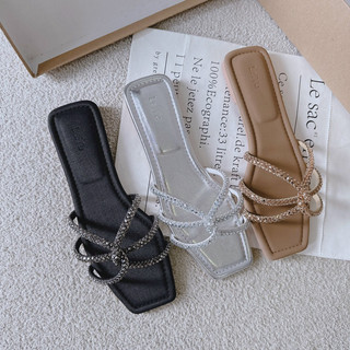 Fullbox Dép Lê Mũi Vuông Quai Đá Xoắn Cực Xịn Mieo Shoes D2446 D2447 D2519