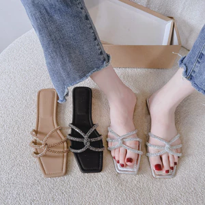 Fullbox Dép Lê Mũi Vuông Quai Đá Xoắn Cực Xịn Mieo Shoes D2446 D2447 D2519