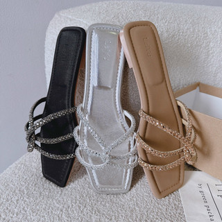 Fullbox Dép Lê Mũi Vuông Quai Đá Xoắn Cực Xịn Mieo Shoes D2446 D2447 D2519