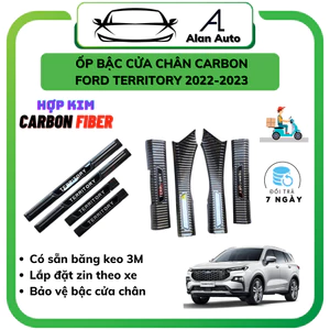 Ốp bậc cửa xe Ford Territory 2022-2024, Nẹp bước chân Territory Chất liệu Carbon hợp kim cao cấp