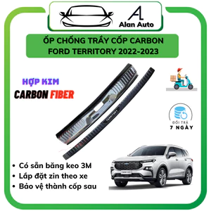 Ốp chống trầy cốp xe Ford Territory 2022-2024, Ốp trầy cốp Territory Mẫu Carbon chống xước cao cấp