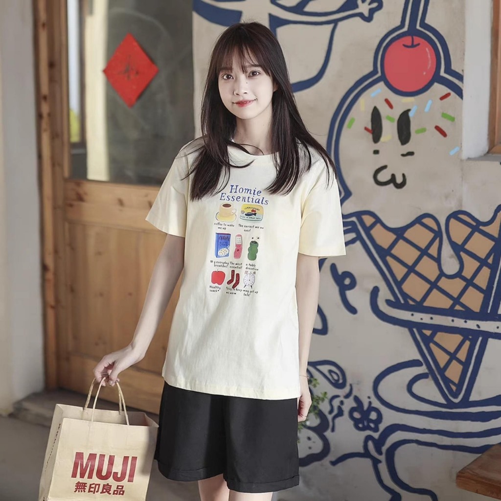 Áo thun Nữ in hình dể thương JULY, áo Phông Nữ mùa hè chất vải cotton dáng rộng trẻ trung