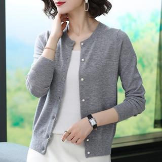 Áo len dệt kim ngắn mỏng mùa xuân thu, áo len nữ và áo len đa năng