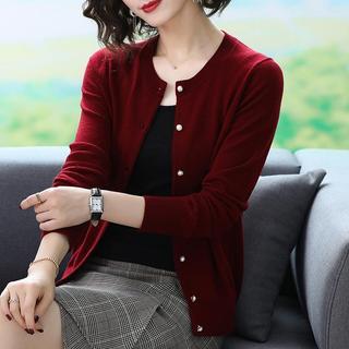 Áo len dệt kim ngắn mỏng mùa xuân thu, áo len nữ và áo len đa năng