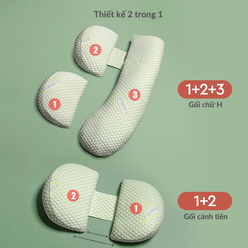 Ảnh Gối Bầu Cánh Tiên Sợi Tre, Nhung Tăm Organic Cao Cấp KidsWorld Hỗ Trợ Giảm Đau Lưng Cho Mẹ Bầu 2