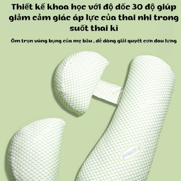 Ảnh Gối Bầu Cánh Tiên Sợi Tre, Nhung Tăm Organic Cao Cấp KidsWorld Hỗ Trợ Giảm Đau Lưng Cho Mẹ Bầu 3
