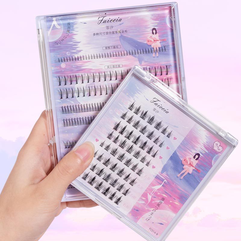 Bộ Mi Giả Tách Sợi Nhiều Chùm Tự Nối Nhiều Phong Cách 3-5-7-8-10-12 Hàng Faiccia