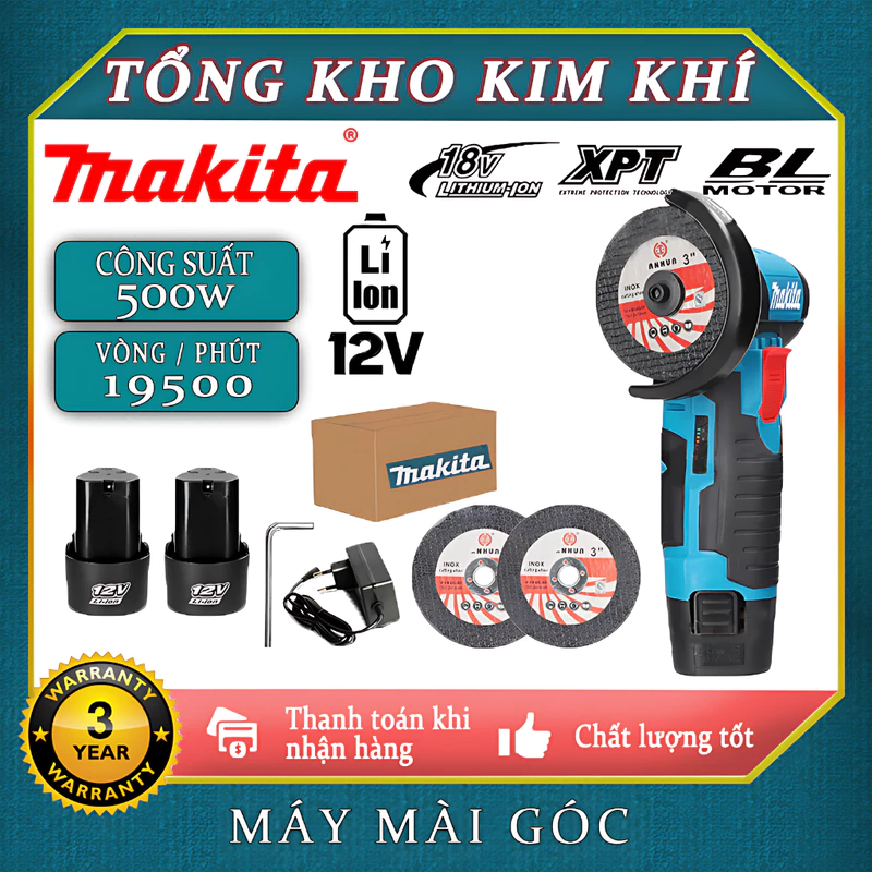 Máy Cắt Cầm Tay makita 12V, Thân Máy mài pin, Máy mài khuôn mini, máy mài góc đa năng motor ruột đồng tặng kèm lưỡi cắt — ảnh 1