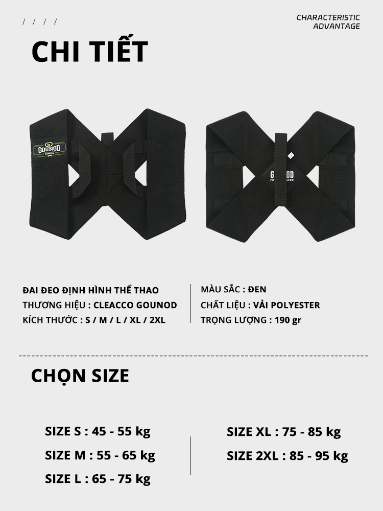 Ảnh Đai Chống Gù Lưng Thể Thao Bảo Hành 12 Tháng Hỗ Trợ Tập Ngực Chống Gù Chữ X Giữ Form Khi Tập Cleacco DCGL Boro Sport 2