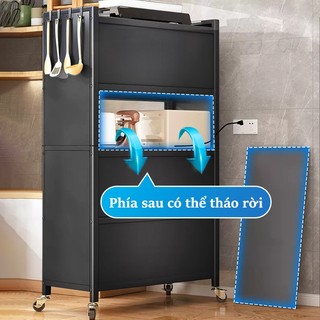 Gslife Kệ Tủ Nhà Bếp 80&100Cm Thép Carbon+Sơn Bóng- Kệ Để Đồ Kệ Vi Sóng Đa Năng, Trang Bị Bánh Xe