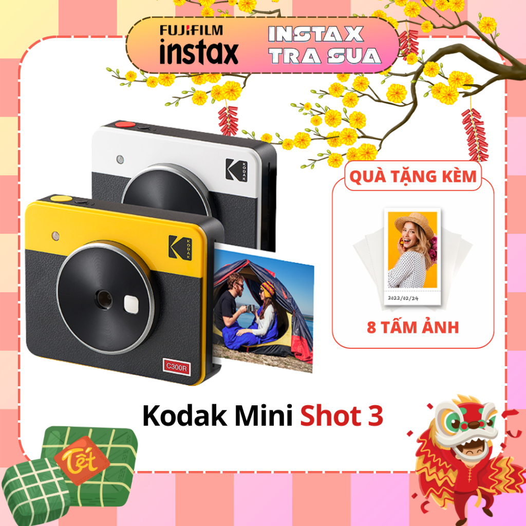 Máy in ảnh Kodak Mini 3 P300R - Bundle 60 tấm ảnh – Instax Trà Sữa - Máy  ảnh lấy liền Việt Nam