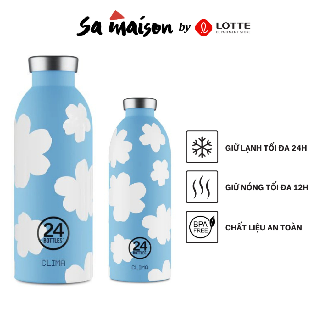 Ảnh Bình giữ nhiệt chân không 24Bottles Clima họa tiết Daydreaming chất liệu thép không gỉ 1