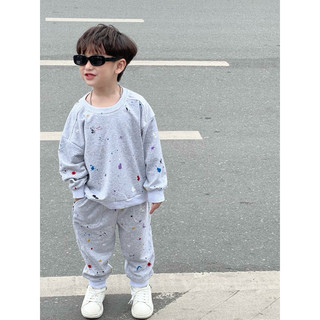 Bộ nỉ bông bé trai bé gái Batala kids, set nỉ thu đông trẻ em cho bé từ 10-23kg hoạ tiết VẨY SƠN