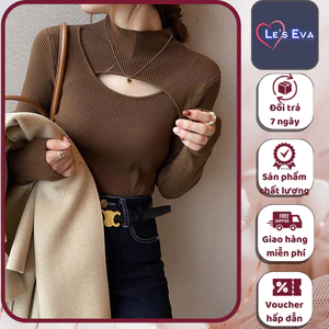 Áo Len Tăm Nữ Dày Dặn dài tay Cổ Khoét Ngực Dáng ôm body Hàng Quảng Châu cực xinh AL05 - LEEVA OFFICIAL