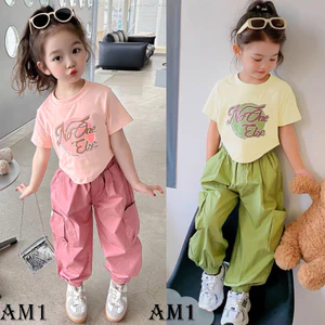 Bộ quần áo bé gái Bộ đồ croptop kết hợp quần Jogger túi hộp cho bé gái TB414 TN415