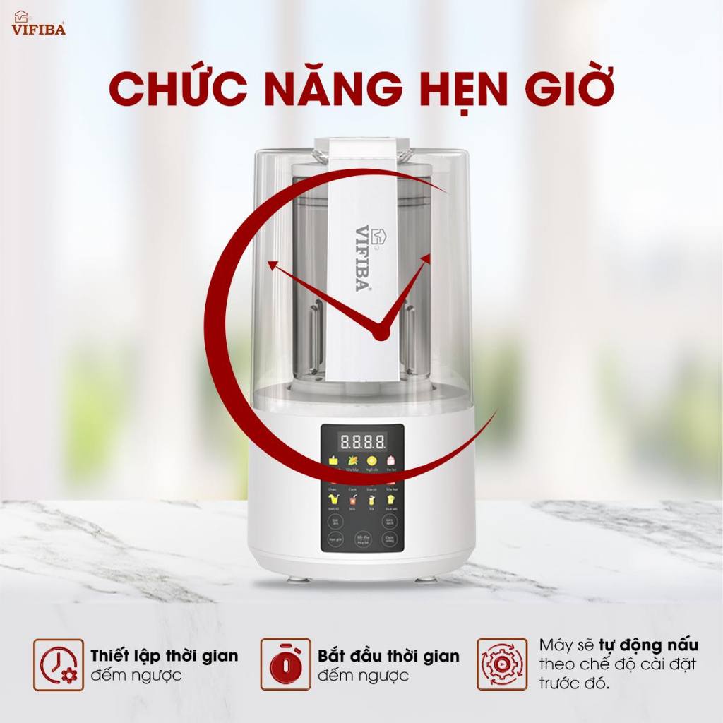 Ảnh Máy Làm Sữa Hạt Chống Ồn 15in1 Chính Hãng Vifiba, Máy Xay Nấu Đa Năng, Nấu Cháo, Hầm, Súp, VE16 4