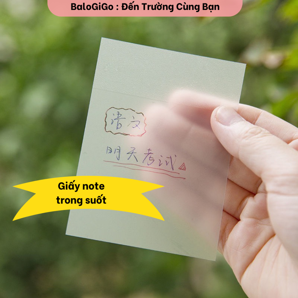 Giấy note ghi chú trong suốt 80 tờ 6cm có keo dính GN09 - BaloGigo ...