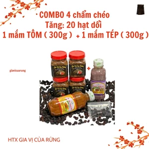 combo 4 chẩm chéo tăng 20 hạt dổi + 1 mắm tôm và 1 mắm tép loại 300g