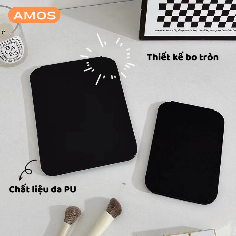 Gương trang điểm để bàn bằng da pu có thể gấp gọn tiện dụng Gương để văn phòng | BigBuy360 - bigbuy360.vn