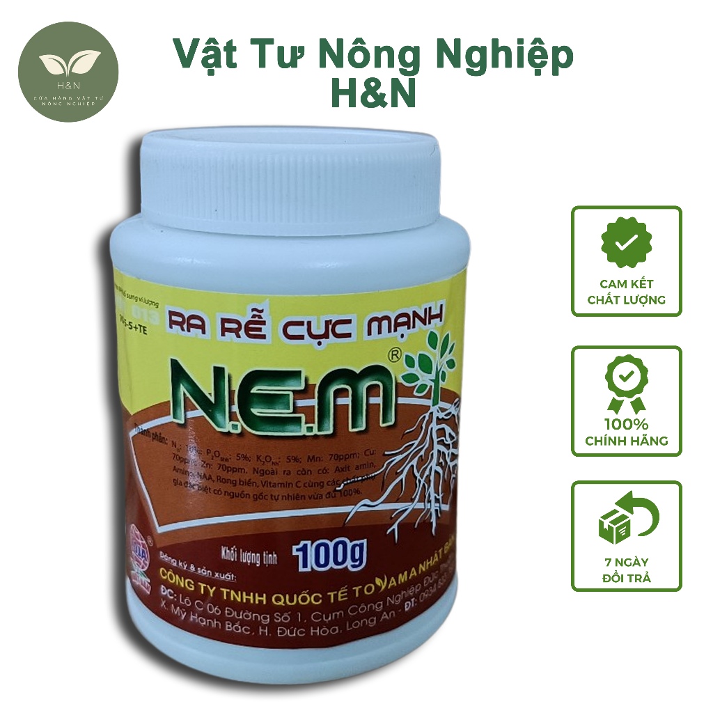 Phân bón NEM kích rễ cực mạnh hàng chính hãng Chai 100g - chai 30ml Vật ...