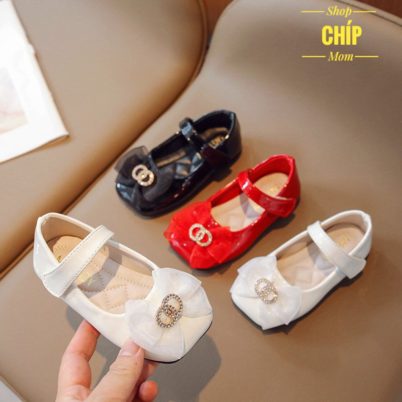 giày búo bê bé gái giày bệt cho bé da bóng mềm êm chân chống trượt MG BABY full box cho bé từ 1 tuổi nơ xinh xắn V988